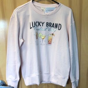 Lucky Brand Light Pink Cocktail Club Sweatshirt fun